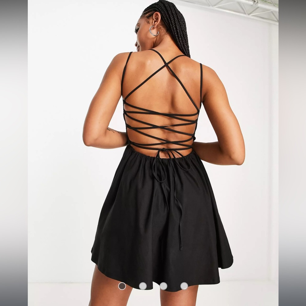 ASOS Black Mini Dress with Open Back